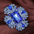 4pcs Big Blue Crystal Silver Plated Brooch for Wedding Bouquet...