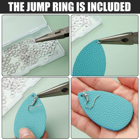 Inbagi 481 Pcs Earring Making Kit Jewelry Making Supplies Bulk Earring Findings with Teardrop and Round Beading Hoops Earring Hooks Open Jump Ring...