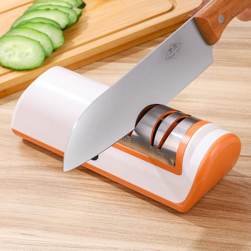 Knife Sharpener Professional 2-Stage Electric Knife Sharpener, Black, Knife Sharpener for a wide range of kitchen knives with quick sharpening and...