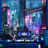 Honcet Anime Punk Neon Cityscape Wall Tapestry for Bedroom, Japanese Punk Street Cityscape Room Decor Tapestries, Futuristic Neon Skyscraper Tapes...
