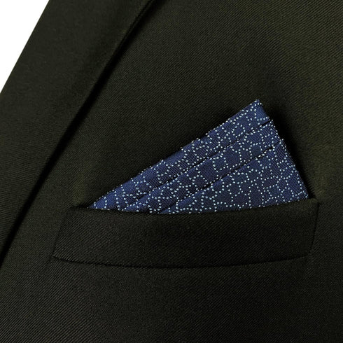 S&W SHLAX&WING Pocket Squares for Men Dark Blue Grooms Wedding...