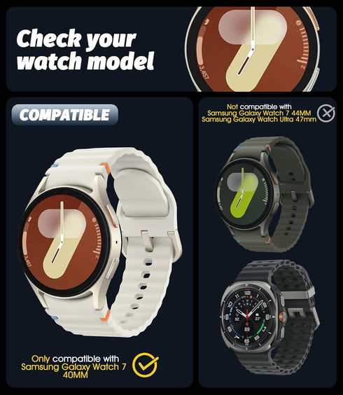 Orzero (3 Pack) Tempered Glass Watch Screen Protector for Samsung Galaxy Watch 7 40mm, with Auto Alignment Tool 9 Hardness High Definition Anti-Sc...