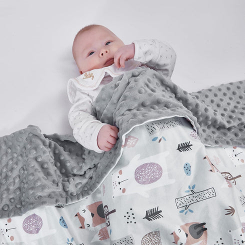 Baby Blanket for Boys Girls Super Soft Blanket,Fluffy Warm Lightweight Baby Receiving Blankets,Double Layer with Dotted Backing for Toddler Nurser...