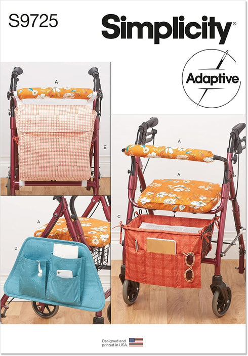 Simplicity Wheeled Walker Accessories Sewing Pattern Kit, Code S9725, One Size, Multicolor...