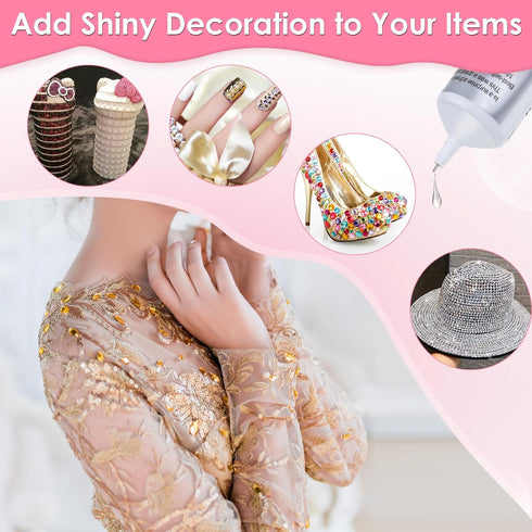B-7000 Jewelry Glue Clear, 4 PCS 25ML Rhinestone Adhesive B7000 Glue Crafting Clear Glue with Precision Tip for Paper Crafts Card Making Jewelry S...