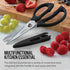 Farberware 4 in 1 Multipurpose Stainless Steel Kitchen Scissors with Blade Cover, Black...