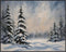 Posterizer 1 pcs-snowy jungle in winter in oil painting style-11-Landscape & Nature Art-Living Room Bedroom Decor- unframed wall art...