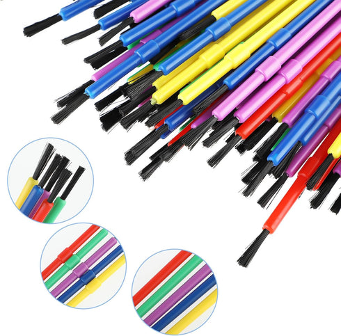 Prasacco 100 Pieces Paint Brushes Bulk, Plastic Paint Brushes for Kids Paint Brushes Oil Watercolor Brushes Colorful Detail Painting Kit for Kids ...