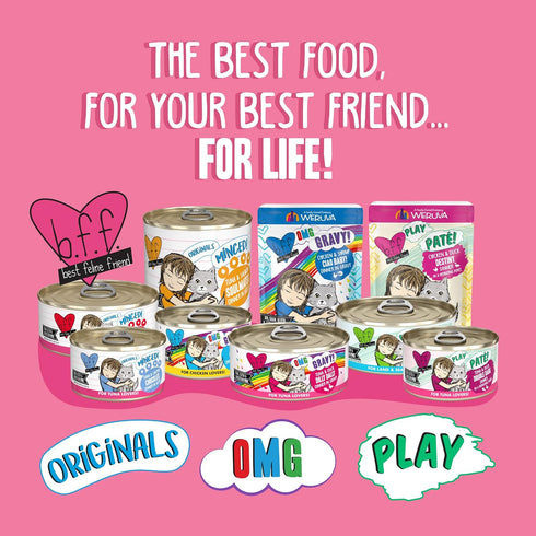 B.F.F. OMG - Best Feline Friend Oh My Gravy!, Tuna & Lamb Lights Out with Tuna & Lamb, 5.5oz Can (Pack of 8)...