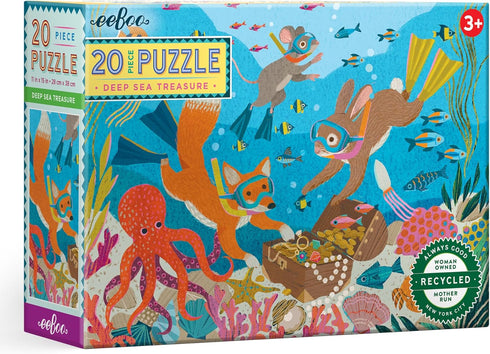 eeBoo: Deep Sea Treasure - 20 Piece Puzzle - 15 x 11 Kids Jigsaw, Oversized Glossy Pieces, Ocean Themed, Preschool Puzzle, Ages 3+...