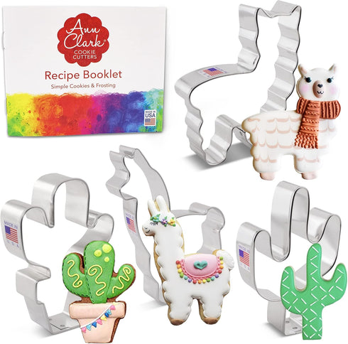 Ann Clark Cookie Cutters Llama and Cactus Cookie Cutters 4-Pc Set Made in USA...