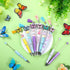 12 Pcs Plastic Beadable Pens Butterfly Themed Bead Ballpoint Pen with Assorted Spacer Beads Silicone Beads Tassels Lobster Clasps and Packaging Ba...