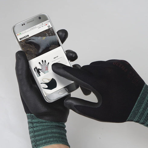 DEX FIT Nitrile Coated Work Gloves FN330-3D-Comfort Stretchy Fit, Firm Grip, Thin & Lightweight, Touchscreen Fingers, Protective & Durable, Breath...