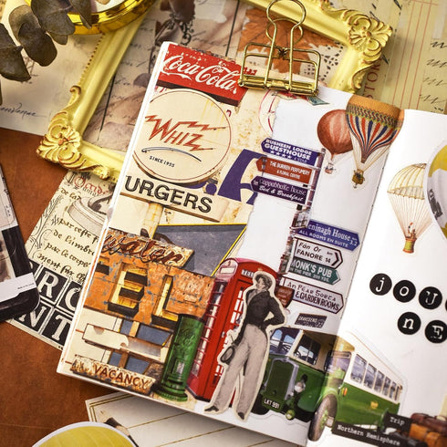 ABARWER 300 PCS Travel Vintage Scrapbooking Supplies Kit, Bullet Junk Journal Kit with Washi Tape Aesthetic Scrapbook Paper,Scrapbook Embellishmen...