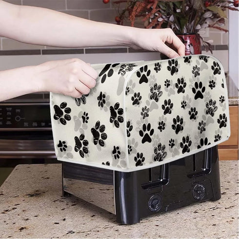 Dog Paw Toaster Covers 4 Slice Small Kitchen Appliance Anti Dust Cover, Bread Maker Dust Cover for Most Standard Toasters Oven...
