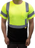 BFS8512 Class 3 High Visible Short Sleeve Black Bottom Safety T-Shirts with 2 Inch Replective Tape (Green, 2XL)...
