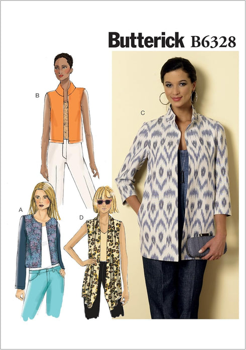 Butterick Patterns B6328 Misses' Open-Front Jackets, Size B5 (8-10-12-14-16)...