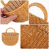 Zerodeko Trash Can Straw Woven Wastebasket Bedroom Trash Can Wall Hanging Basket Small Garbage Cans Wicker Waste Basket with Handle Countertop Tra...