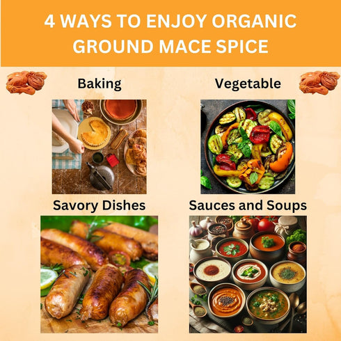 SPICY ORGANIC Ground Mace - 100% Pure USDA Organic -Non-GMO Mace Spice - 4 OZ...