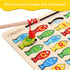 Magnetic Wooden Fishing Game Toy for Toddlers, Alphabet Fish Catching Counting Games Puzzle with Numbers and Letters, Preschool Learning ABC Math ...