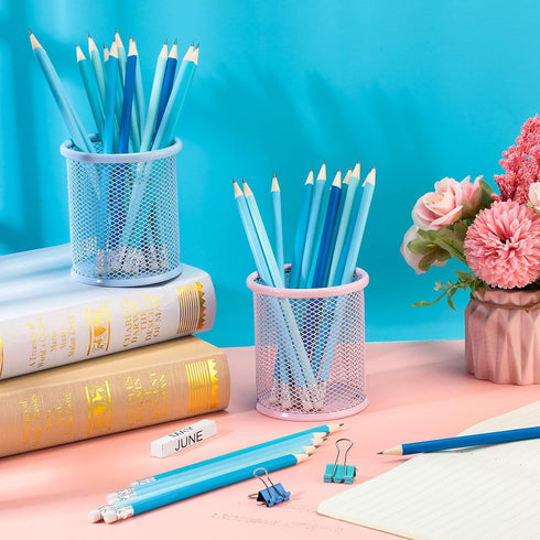 CHENGU 36 Pack Coastal Blue Pencils with Eraser for Kids Fun Cute Erasable Checking Wooden Summer Pencils for Teens Adults Office School Drawing S...