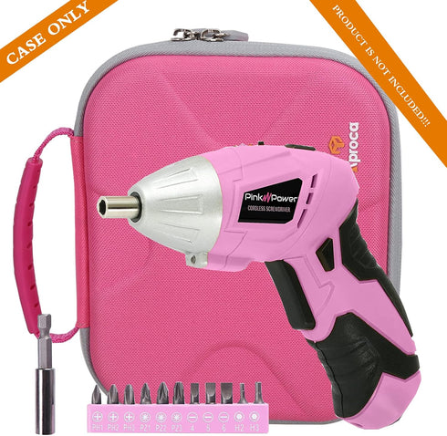 Aproca Hard Travel Storage Case, for Hi-Spec 27pc 3.6V Pink USB Small/Pink Power 3.6V Cordless Power Electric Screwdriver Set...
