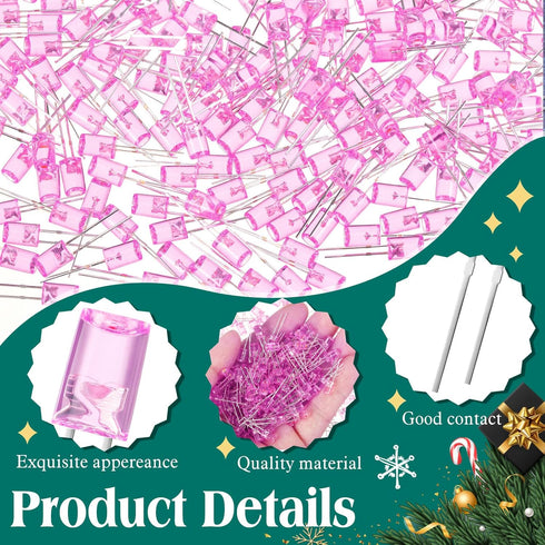 Honoson 60 Pcs LED 3mm Christmas String Lights Replacement Bulbs Energy Efficient LED Light Bulb Outdoor String Light Bulbs Connectable LED Bulbs ...