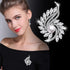 Party Holiday Wedding Brooch for Women and 925 Sterling Silver Earrings with Glitter Pearl Rhinestone Jewelry Set for Women...