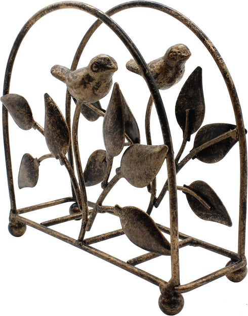 Cast Iron Bird & Tree Classic Napkin Holder/Tabletop Freestanding Tissue Dispenser, Bronze...