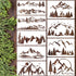 Mountain Stencils for Painting Forest Tree Stencil Animal Wood Burning Stencils and Patterns Reusable Drawing Templates for Fabric Furniture Wall ...