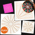 Mandala Stencil - 4 piece set including Super Flexible template - by Happy Dotting Company - stencils for mandala art and dot painting on mugs, bo...