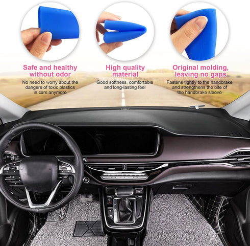 2PCS Car Handbrake Cover, Anti-Slip Silicone Auto Handbrake Shifter Protector, Comfortable Grip Handbrake Decoration for Men Women, Universal Vehi...