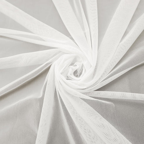 Mesh Fabric 4-Way Stretch Power Mesh 2 Yards Long 60" Wide Lightweight Sheer (Off-White)...