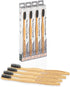 4 Pack Soft Bamboo Charcoal Toothbrush for Adults - Soft Bristle for Sensitive Gum - Aesthetic Wooden Toothbrush with Natural Look for Clean Teeth...