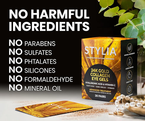 Under Eye Patches for Dark Circles and Puffy Eyes (30 Pairs), 24k Gold Eye Mask for Dark Circles and Puffiness with Vitamin C, Hyaluronic Acid, an...
