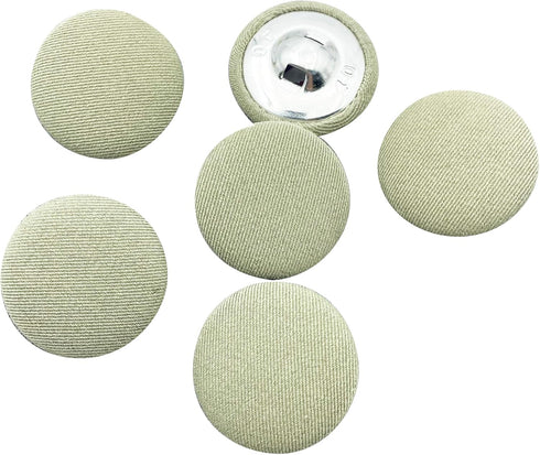 10PC 25mm Fabric Cloth Covered with Metal Shank Round Buttons, 1 Inch PT1077...