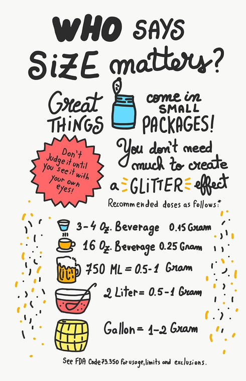 Edible Glitter for Drinks • Shiny Silver Glitter, Shimmer Beverage Dust for Cocktails, Beer, Wine and More - Original Silver - 3 gram Shaker...