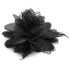 Black Ladies Feather Flower Hair Clip Elegant Hat Flower Mesh Ribbons Brooch Pin Hair Accessory Fascinator Headwear Floral Corsage for Women and G...