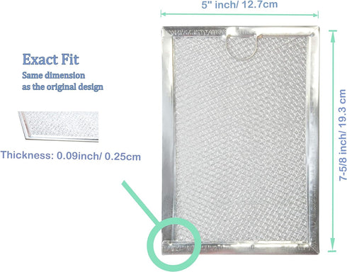 Amazinpure 2-Pack 5230W1A012C wb06x10309 microwave grease filter compatible with GE WB06X10359 WB06X10654 LG 5230W1A012A 5230W1A012B 5230W1A01B Frigidaire 5304464105 5304478913 Kenmore 910457