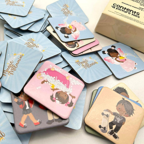 Matching Memory Game for Black and Brown Children | Educational Learning Toy for Boys & Girls Age 3+ Preschool Kids | Magic Melanin Vol 1...