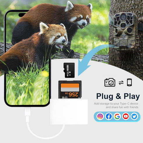 USB C to SD Card, Micro SD Memory Card Reader, Type C to SD Card Reader Adapter for iphone15 MacBook Camera Android Windows Linux and Other Type C...