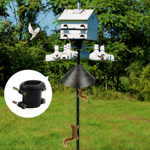 2 Pack Squirrel Baffle Accessory for Bird Feeder Pole and Bird Houses, Pole Mounted Buckle Stopper for Guarding Birdhouse (Baffle Not Included)...