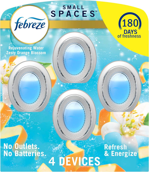 Febreze Small Spaces Air Freshener Refresh & Energize, 0.25 fl. oz., Pack of 4...