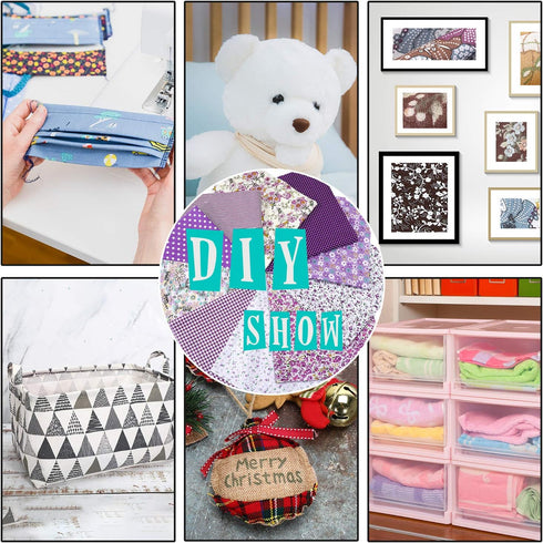 10 Pieces 20 x 20 Inch Quilting Patchwork Fabric Floral Patchwork Cotton Purple Fabric DIY Handmade Sewing Quilting Fabric in Different Designs fo...