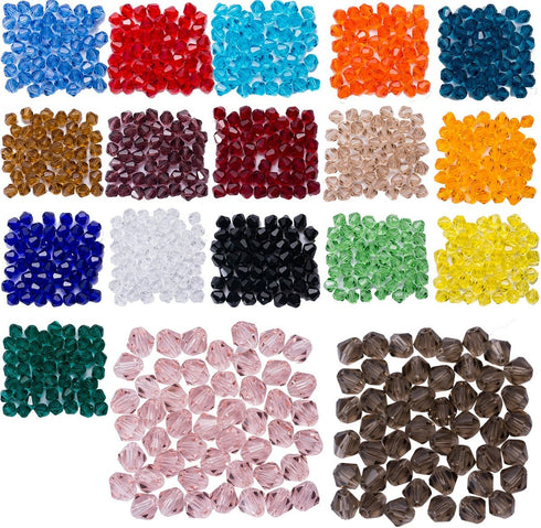 LONGWIN Lot 900pcs Glass Bicone Beads 6mm Crystal Beads Jewelry Making Supply for DIY Projects, Bracelets, Necklaces, Earrings...