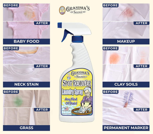 Grandma's Secret Spot Remover Laundry Spray - Chlorine, Bleach and Toxin-Free Stain Remover - Stain Remover for Clothes - Fabric Stain Remover Rem...