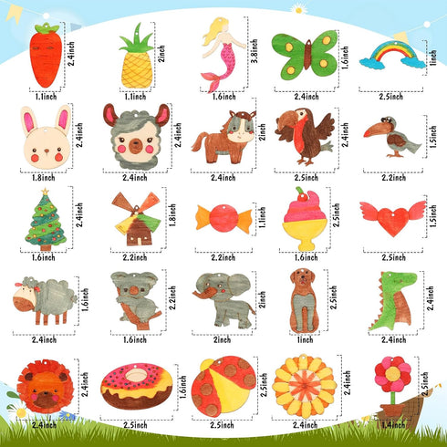150 Pcs Wood Cutouts Ornaments for Crafts Wooden DIY Painting Kits for Kids Craft and Art Supplies Party Birthday Gift Favors Boys Girls Wooden Or...