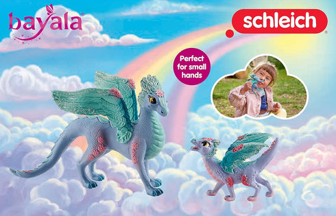 Schleich Bayala Toys and Figurines - Flying Flower Mother and Small Baby Dragon, Action Figure Kid Toys and Dolls, Girls and Boys Ages 5 and Above...