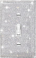 Silver Bling Rhinestones Single Toggle Switch Light Switch Cover Plates Decor Cute Sparkling Wall Plates For Home Bedroom Kitchen Outlet Covers De...