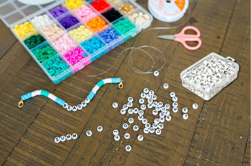 6000pcs - Clay Beads - More Letters - Polymer Clay Beads for Jewelry Making Kit with Extra Letter Beads - Freedom Crafts - Heishi Beads Kit - Flat...
